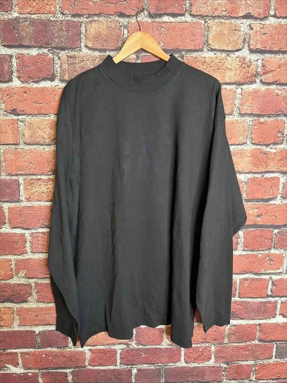 Yeezy Gap Engineered by Balenciaga Dove Long Sleeve Tee Shirt Black L Oversized